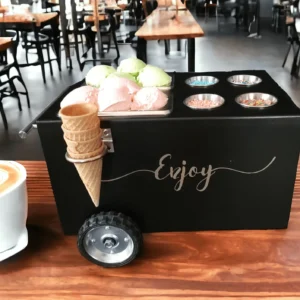 Table Top Snack Cart with 2 Containers