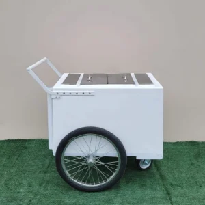 Standard White Popsicle Cart with Fenders and Bicycle Tires