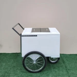 Tall Standard Popsicle Cart with Bicycle Tires & Sleek Chrome Trim